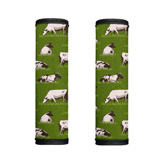 Cow On Green Grass Pattern Print Handle Covers
