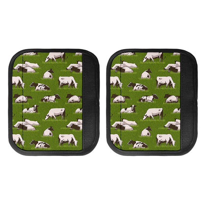 Cow On Green Grass Pattern Print Handle Covers