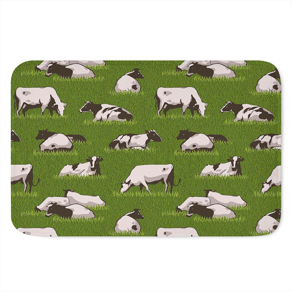 Cow On Green Grass Pattern Print Indoor Door Mat