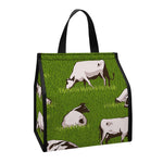 Cow On Green Grass Pattern Print Insulated Lunch Tote