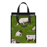 Cow On Green Grass Pattern Print Insulated Lunch Tote