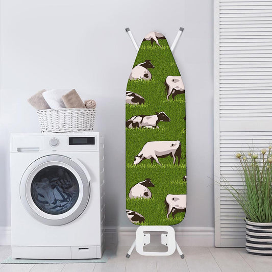Cow On Green Grass Pattern Print Ironing Board Cover