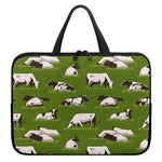 Cow On Green Grass Pattern Print Laptop Sleeve With Handle
