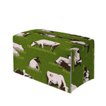 Cow On Green Grass Pattern Print Leather Tissue Box Cover