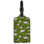 Cow On Green Grass Pattern Print Luggage Tag
