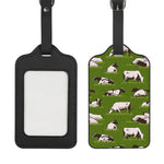 Cow On Green Grass Pattern Print Luggage Tag
