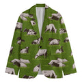 Cow On Green Grass Pattern Print Men's Blazer