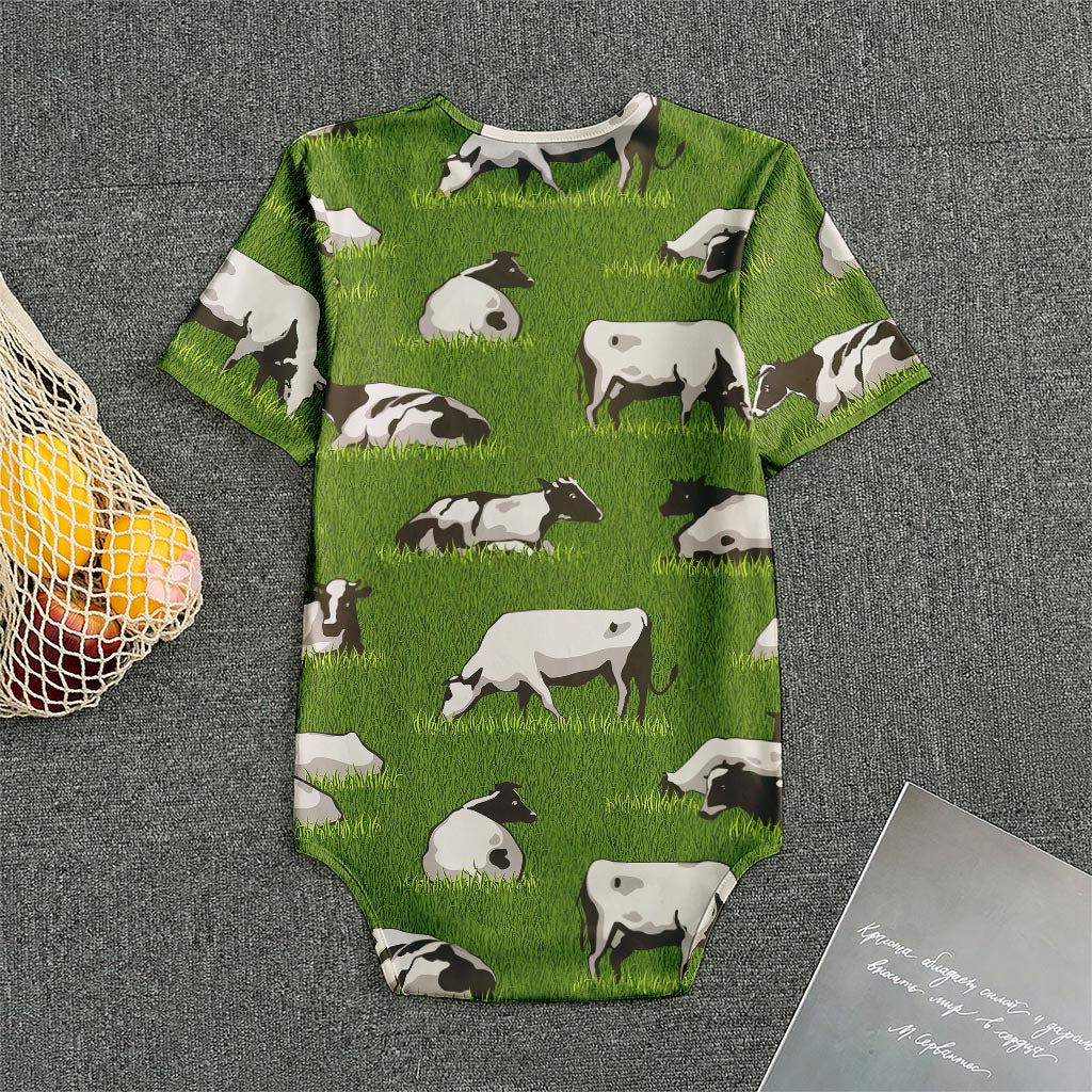 Cow On Green Grass Pattern Print Men's Bodysuit