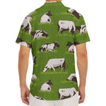 Cow On Green Grass Pattern Print Men's Deep V-Neck Shirt