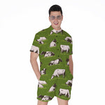 Cow On Green Grass Pattern Print Men's Rompers