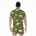 Cow On Green Grass Pattern Print Men's Rompers