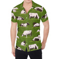 Cow On Green Grass Pattern Print Men's Shirt
