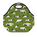 Cow On Green Grass Pattern Print Neoprene Lunch Bag