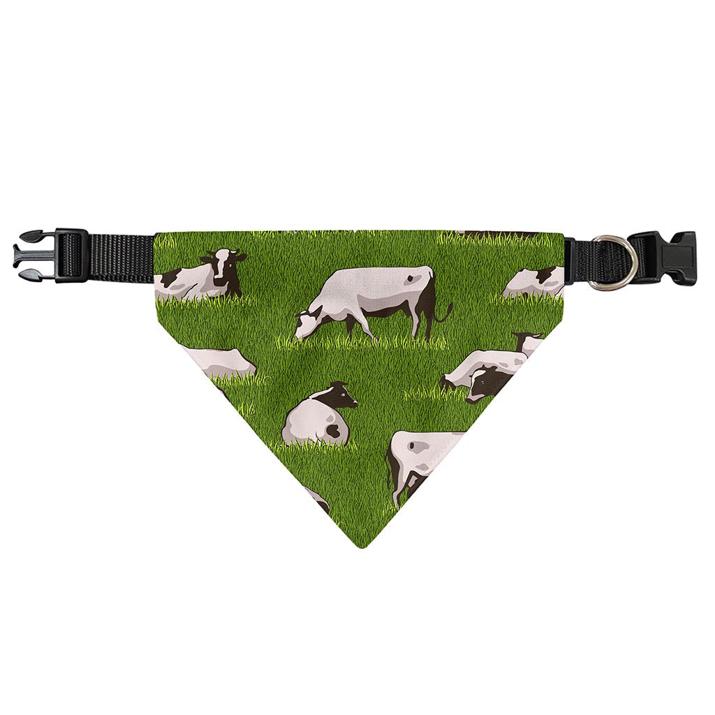 Cow On Green Grass Pattern Print Over The Collar Dog Bandana