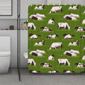 Cow On Green Grass Pattern Print Polyester Shower Curtain