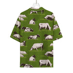 Cow On Green Grass Pattern Print Rayon Hawaiian Shirt