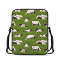 Cow On Green Grass Pattern Print Rectangular Crossbody Bag
