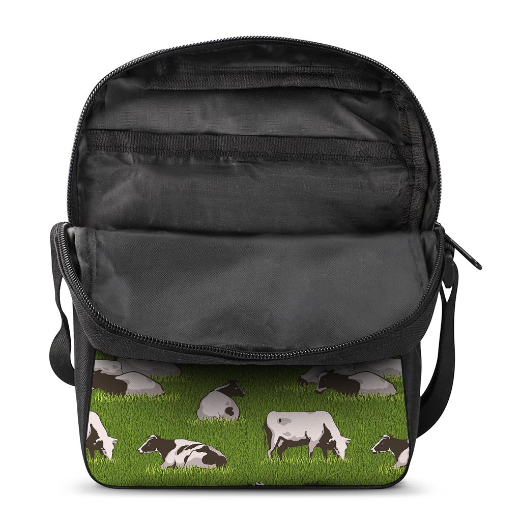 Cow On Green Grass Pattern Print Rectangular Crossbody Bag