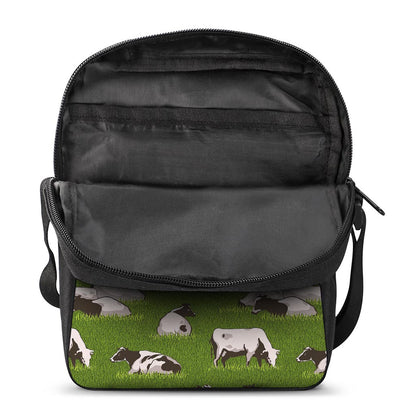 Cow On Green Grass Pattern Print Rectangular Crossbody Bag