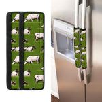 Cow On Green Grass Pattern Print Refrigerator Handle Covers