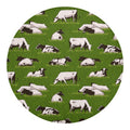 Cow On Green Grass Pattern Print Round Blanket