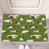 Cow On Green Grass Pattern Print Rubber Doormat