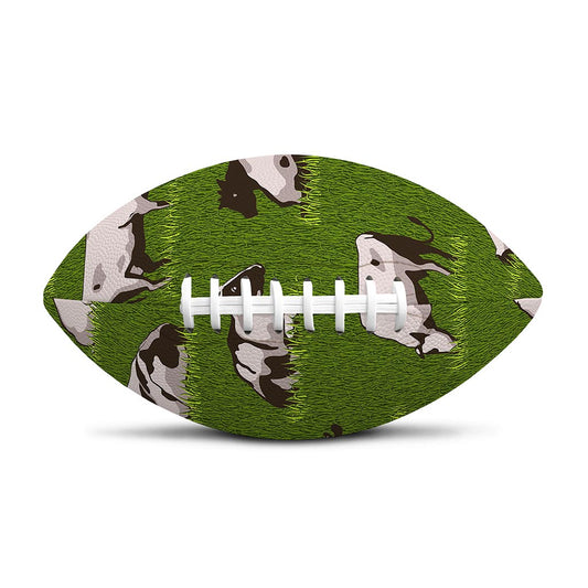 Cow On Green Grass Pattern Print Rugby Ball
