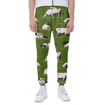 Cow On Green Grass Pattern Print Scuba Joggers