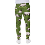Cow On Green Grass Pattern Print Scuba Joggers