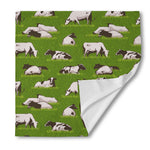 Cow On Green Grass Pattern Print Silk Bandana