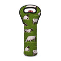 Cow On Green Grass Pattern Print Single Neoprene Wine Tote