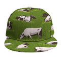 Cow On Green Grass Pattern Print Snapback Cap