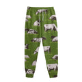 Cow On Green Grass Pattern Print Sweatpants