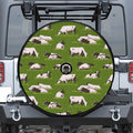 Cow On Green Grass Pattern Print Tire Cover With Camera Hole
