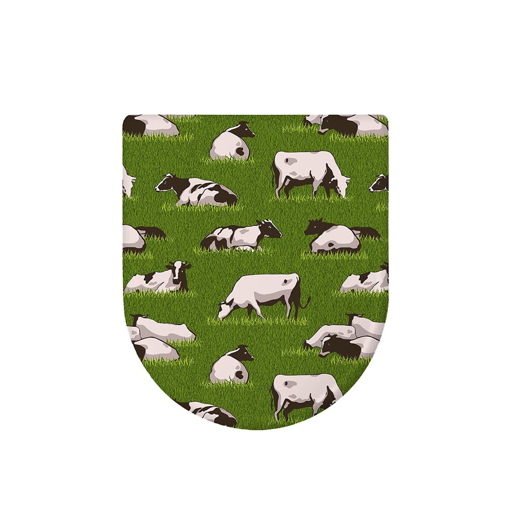 Cow On Green Grass Pattern Print Toilet Lid Cover