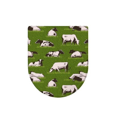 Cow On Green Grass Pattern Print Toilet Lid Cover