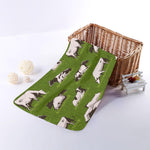 Cow On Green Grass Pattern Print Towel