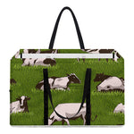 Cow On Green Grass Pattern Print Utility Tote Bag