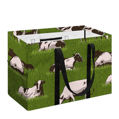 Cow On Green Grass Pattern Print Utility Tote Bag