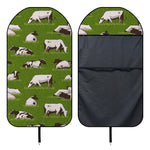 Cow On Green Grass Pattern Print Waterproof Car Seat Cover