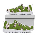 Cow On Green Grass Pattern Print White Running Shoes
