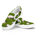Cow On Green Grass Pattern Print White Slip On Sneakers