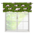 Cow On Green Grass Pattern Print Window Valance