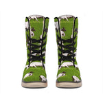 Cow On Green Grass Pattern Print Winter Boots