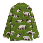Cow On Green Grass Pattern Print Women's Blazer