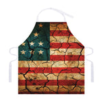 Cracked American Flag Print Adjustable Apron
