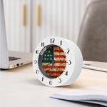 Cracked American Flag Print Alarm Clock