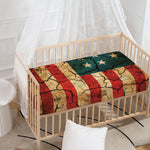 Cracked American Flag Print Baby Crib Sheet