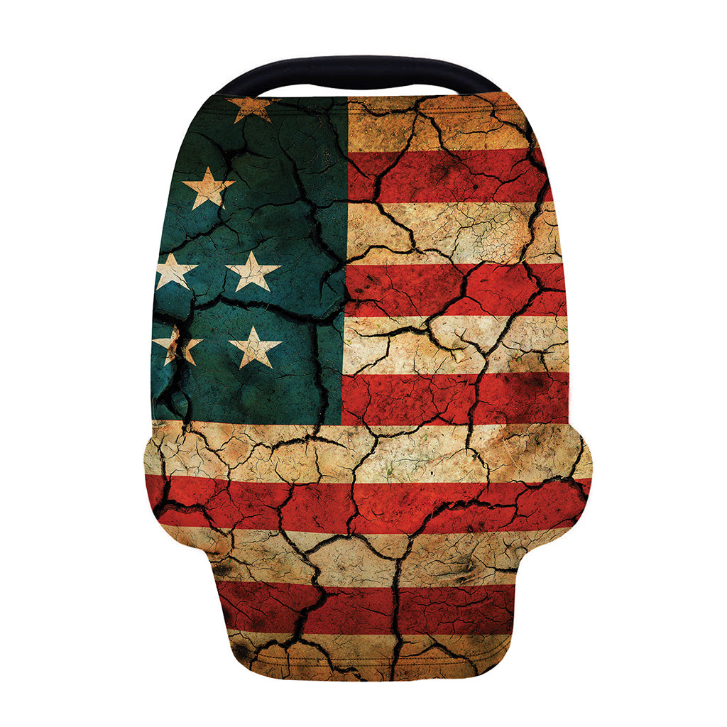 Cracked American Flag Print Baby Seat Cover