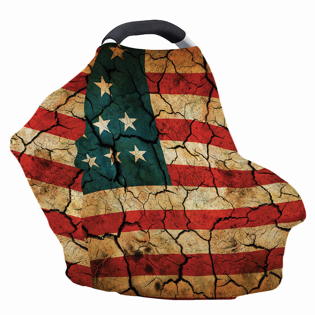 Cracked American Flag Print Baby Seat Cover